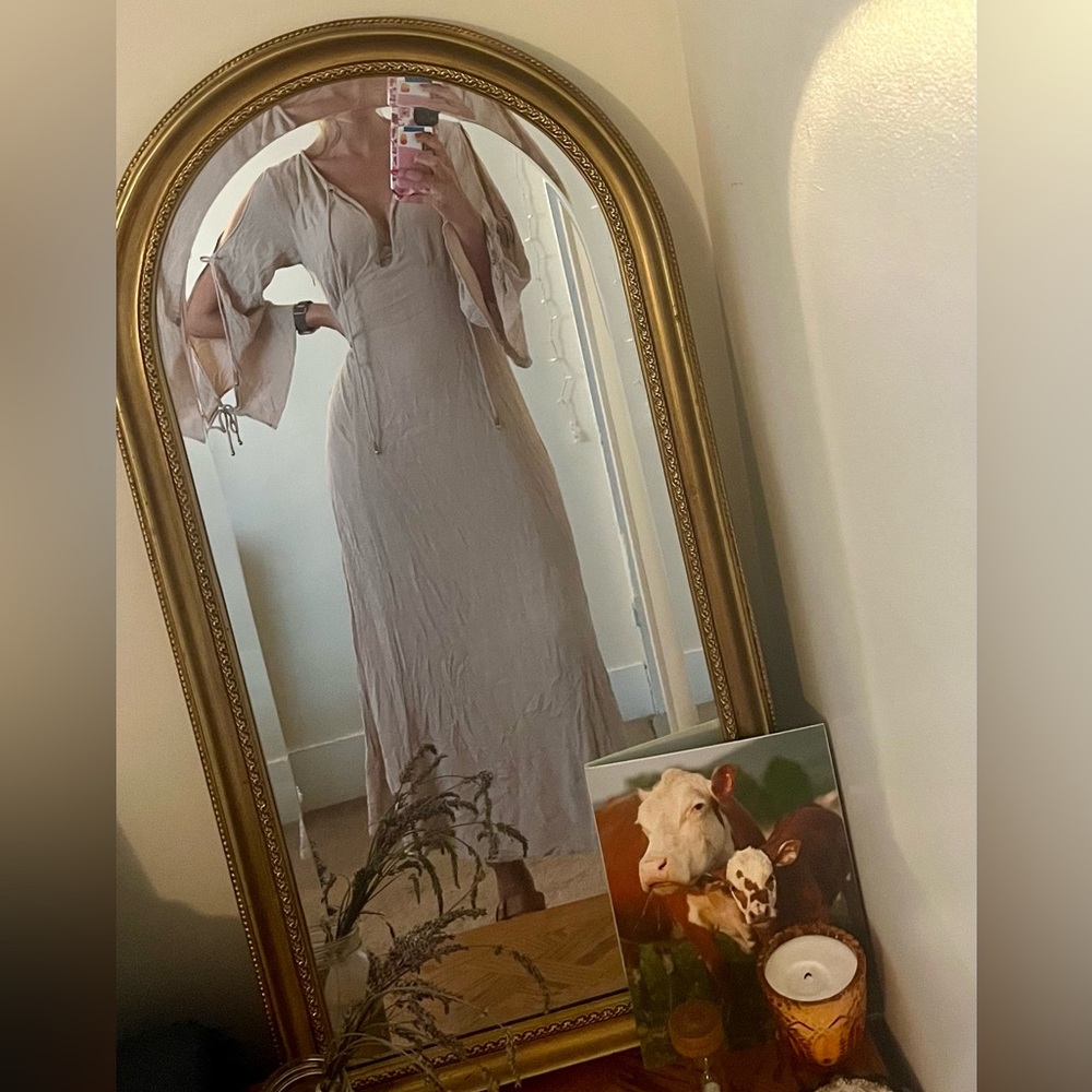 Free People Prettiest Thing Maxi Dress Small Beige Tan